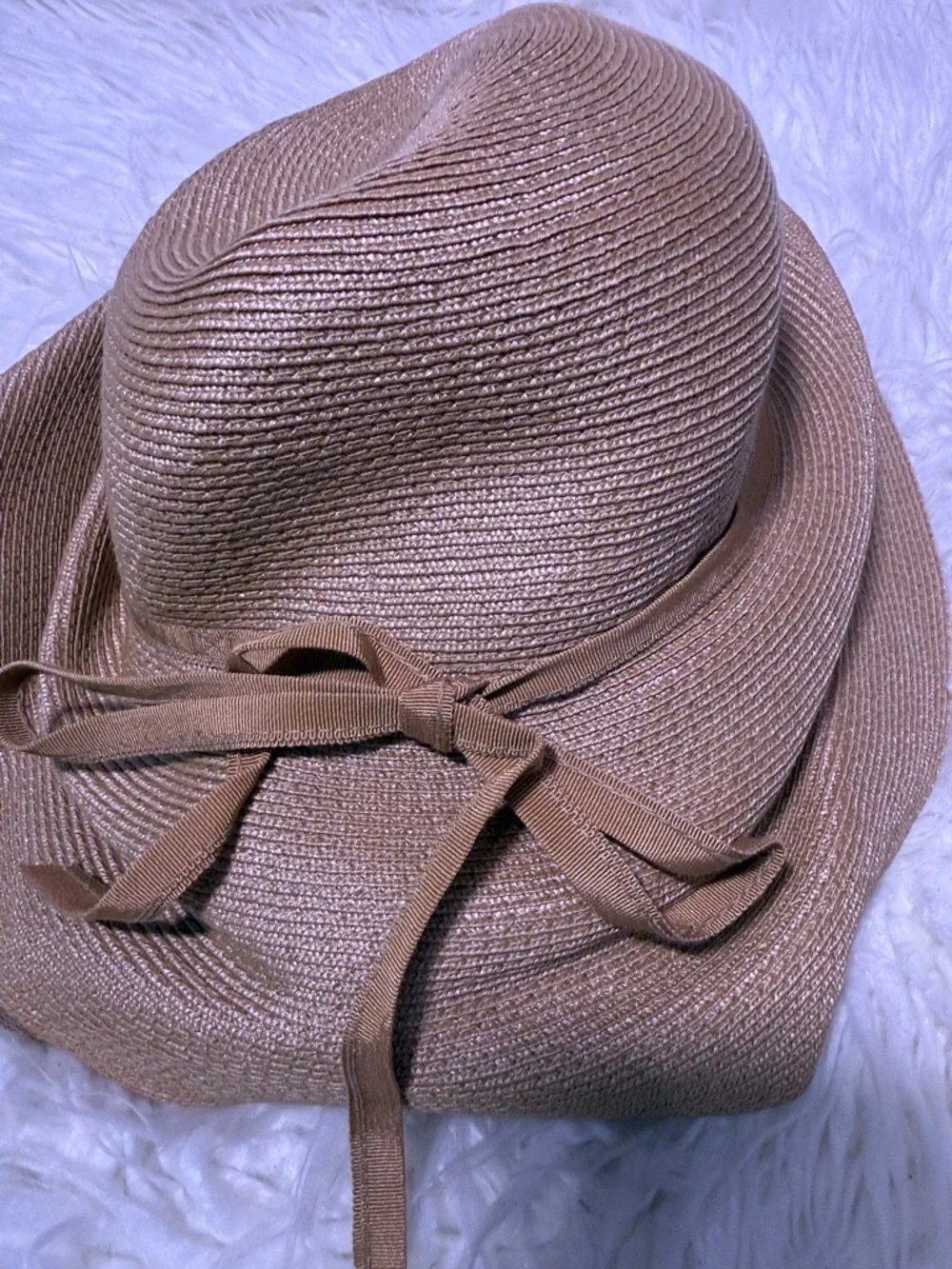 Eric Javits Wide-Brim Straw Sun Hat in Natural - Picture 2 of 7